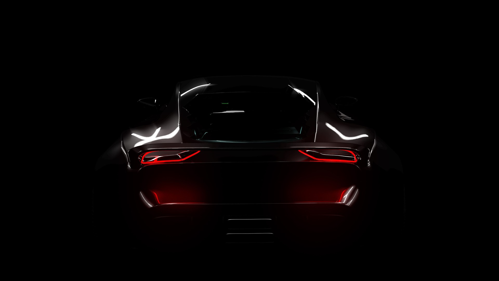 sportscar silhouette on black background